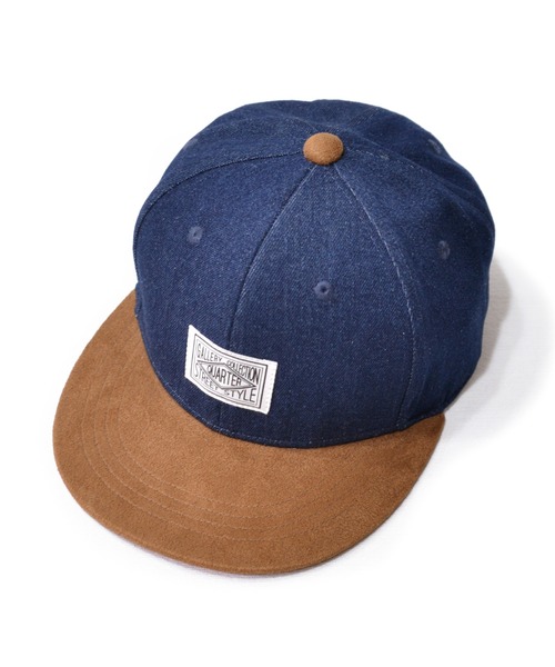 ANCHOR（アンカー）の「QUARTER GALLERY デニム＆スウェードフラットキャップ / BB（キャップ・メンズ・ブラック/ネイビー・FREE）」の9枚目の写真