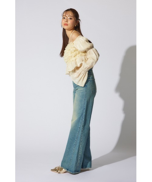 rienda（リエンダ）の「【岡崎紗絵さん着用アイテム】フリルオフショルブラウス　シアートップス 春服（シャツ/ブラウス・レディース・ホワイト/イエロー/ブラック・FREE）」の20枚目の写真