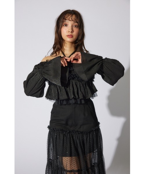 rienda（リエンダ）の「【岡崎紗絵さん着用アイテム】フリルオフショルブラウス　シアートップス 春服（シャツ/ブラウス・レディース・ホワイト/イエロー/ブラック・FREE）」の11枚目の写真