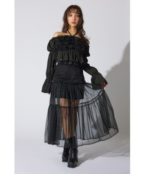 rienda（リエンダ）の「【岡崎紗絵さん着用アイテム】フリルオフショルブラウス　シアートップス 春服（シャツ/ブラウス・レディース・ホワイト/イエロー/ブラック・FREE）」の13枚目の写真