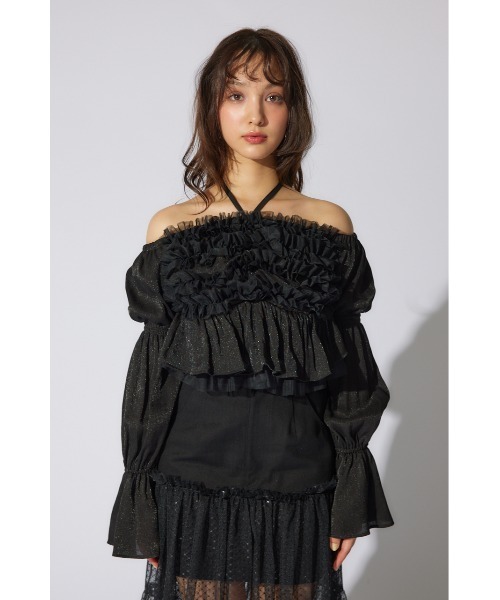 rienda（リエンダ）の「【岡崎紗絵さん着用アイテム】フリルオフショルブラウス　シアートップス 春服（シャツ/ブラウス・レディース・ホワイト/イエロー/ブラック・FREE）」の15枚目の写真