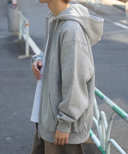CONTACT（コンタクト）の「【MAGASIN DE MODE CONTACT】12.0オンス ヘヴィーウェイト スウェット フルジップ パーカー 長袖無地フーデ（パーカー・メンズ・アッシュ/グレー/ブラック・L/XL/XXL/M）」の13枚目の写真