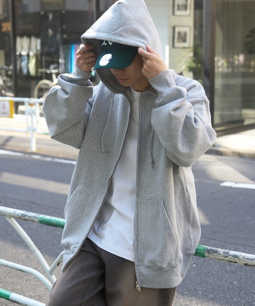 CONTACT（コンタクト）の「【MAGASIN DE MODE CONTACT】12.0オンス ヘヴィーウェイト スウェット フルジップ パーカー 長袖無地フーデ（パーカー・メンズ・アッシュ/グレー/ブラック・L/XL/XXL/M）」の11枚目の写真