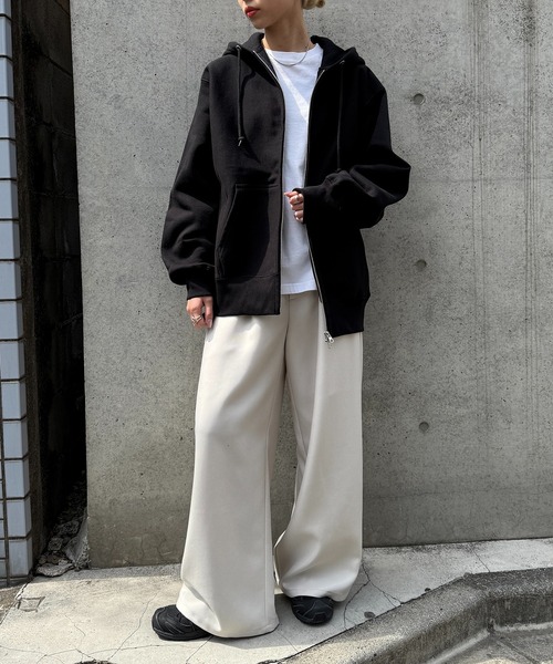 CONTACT（コンタクト）の「【MAGASIN DE MODE CONTACT】12.0オンス ヘヴィーウェイト スウェット フルジップ パーカー 長袖無地フーデ（パーカー・メンズ・アッシュ/グレー/ブラック・L/XL/XXL/M）」の7枚目の写真