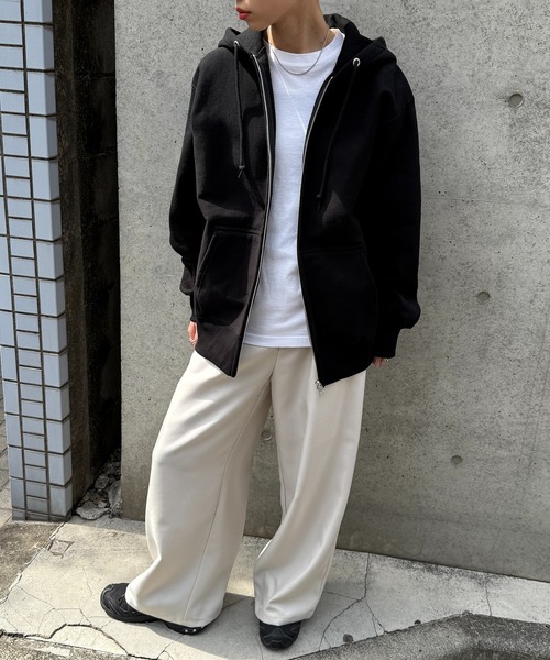 CONTACT（コンタクト）の「【MAGASIN DE MODE CONTACT】12.0オンス ヘヴィーウェイト スウェット フルジップ パーカー 長袖無地フーデ（パーカー・メンズ・アッシュ/グレー/ブラック・L/XL/XXL/M）」の8枚目の写真
