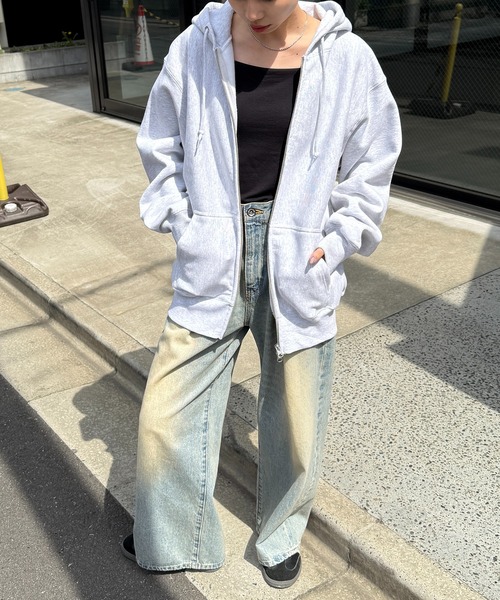 CONTACT（コンタクト）の「【MAGASIN DE MODE CONTACT】12.0オンス ヘヴィーウェイト スウェット フルジップ パーカー 長袖無地フーデ（パーカー・メンズ・アッシュ/グレー/ブラック・L/XL/XXL/M）」の22枚目の写真