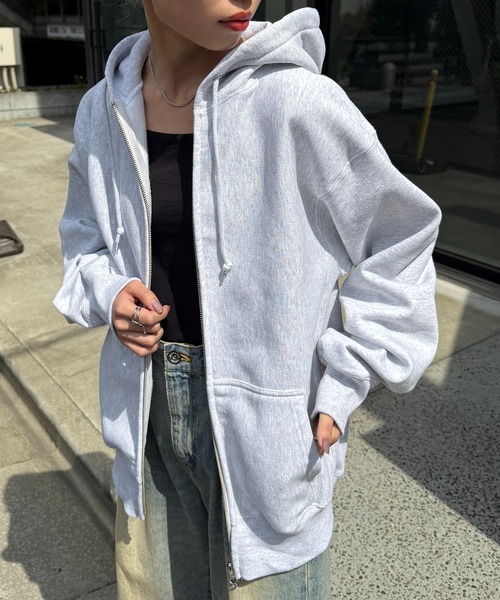 CONTACT（コンタクト）の「【MAGASIN DE MODE CONTACT】12.0オンス ヘヴィーウェイト スウェット フルジップ パーカー 長袖無地フーデ（パーカー・メンズ・アッシュ/グレー/ブラック・L/XL/XXL/M）」の17枚目の写真