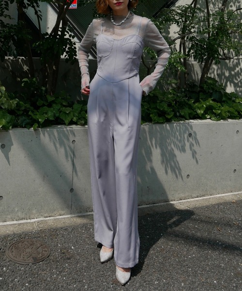 My shawtyマイシャウティーmatte satin pants dress My shawty（ﾏｲｼｬｳﾃｨｰ）の「matte satin pants dress（パンツ
