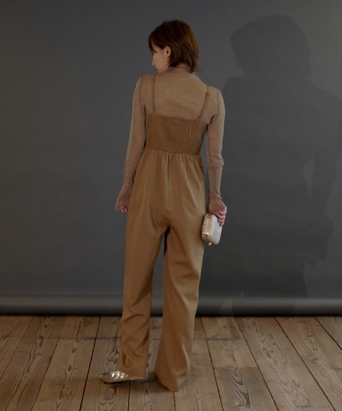 My shawty（ﾏｲｼｬｳﾃｨｰ）の「2way lame set up（パンツドレス・レディース・ブルーグレー/ブラック/キャメル・MEDIUM/SMALL）」の13枚目の写真