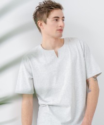 【汗染みの目立ちにくいTシャツ ZEROSTAIN/ゼロステイン】キーネックTシャツ 防汚 UVカット 綿タッチ・厚手