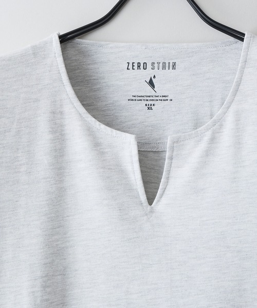 LB/S (エルビーエス)の「【汗染みの目立ちにくいTシャツ ZEROSTAIN/ゼロステイン】キーネックTシャツ 防汚 UVカット 綿タッチ・厚手(Tシャツ/カットソー・メンズ・ホワイト/ネイビー/ブラック/オフホワイト・MEDIUM/X-LARGE/LARGE)」の12枚目の写真