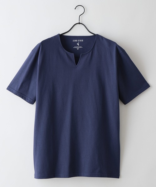 LB/S (エルビーエス)の「【汗染みの目立ちにくいTシャツ ZEROSTAIN/ゼロステイン】キーネックTシャツ 防汚 UVカット 綿タッチ・厚手(Tシャツ/カットソー・メンズ・ホワイト/ネイビー/ブラック/オフホワイト・MEDIUM/X-LARGE/LARGE)」の9枚目の写真
