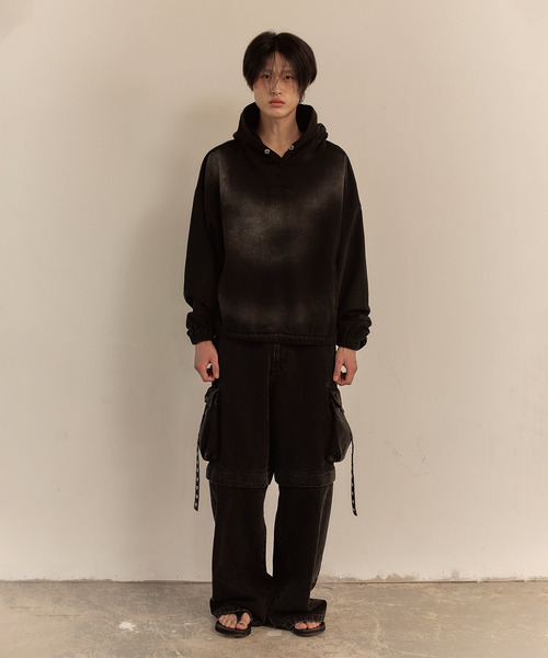 LIBERE(リベーレ)の「LIBERE リベーレ / LOGO STRING HOODIE クロップドレングスビッグシルエットパーカー / 251247(パーカー・メンズ・ブラック・LARGE/MEDIUM/SMALL)」の16枚目の写真