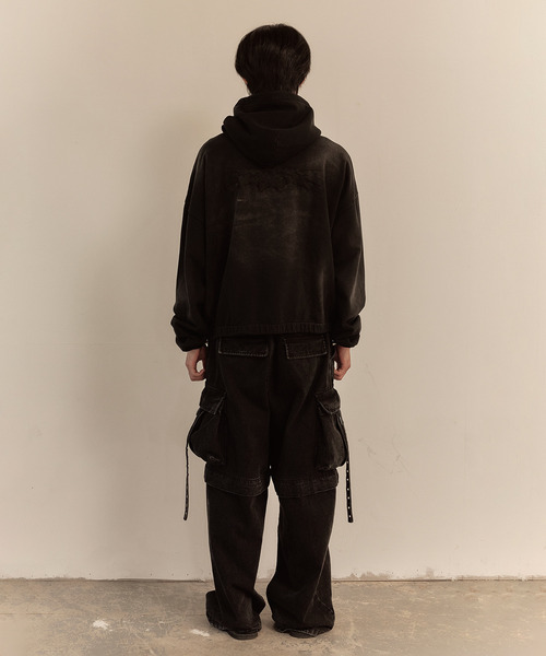 LIBERE(リベーレ)の「LIBERE リベーレ / LOGO STRING HOODIE クロップドレングスビッグシルエットパーカー / 251247(パーカー・メンズ・ブラック・LARGE/MEDIUM/SMALL)」の14枚目の写真
