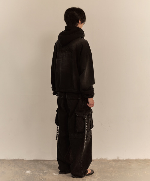 LIBERE(リベーレ)の「LIBERE リベーレ / LOGO STRING HOODIE クロップドレングスビッグシルエットパーカー / 251247(パーカー・メンズ・ブラック・LARGE/MEDIUM/SMALL)」の13枚目の写真