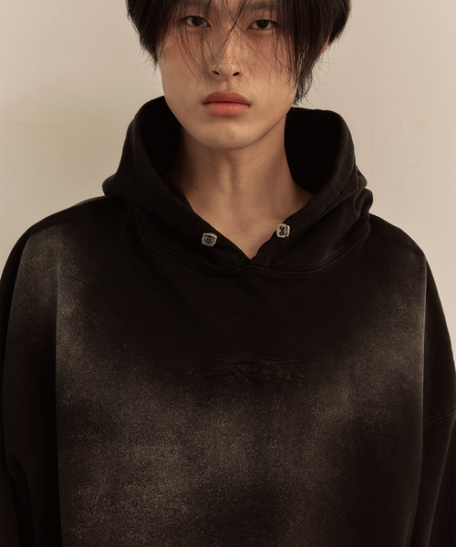 LIBERE(リベーレ)の「LIBERE リベーレ / LOGO STRING HOODIE クロップドレングスビッグシルエットパーカー / 251247(パーカー・メンズ・ブラック・LARGE/MEDIUM/SMALL)」の12枚目の写真