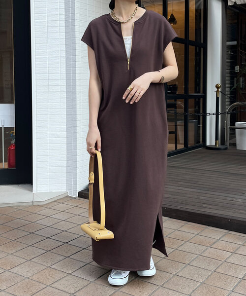 新品タグ付き　DouDou 前後2WAYジップワンピース セール】前後2WAYジップワンピース（ワンピース）｜DouDou