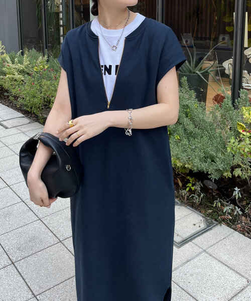 DouDou(ドゥドゥ)の「【SAKURA×こっち企画】前後2WAYジップワンピース(ワンピース・レディース・グレー/オフホワイト/パープル/ネイビー/ブラウン/ブラック/キャメル・FREE/PS/SHORT)」の19枚目の写真