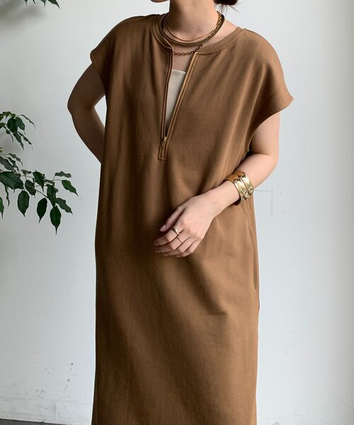 DouDou(ドゥドゥ)の「【SAKURA×こっち企画】前後2WAYジップワンピース(ワンピース・レディース・グレー/オフホワイト/パープル/ネイビー/ブラウン/ブラック/キャメル・FREE/PS/SHORT)」の8枚目の写真