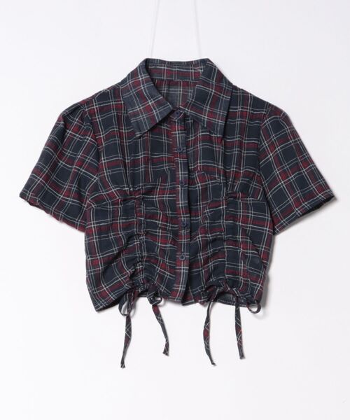 Sibra(シブラ)の「ドロストクロップドシャツ(シャツ/ブラウス・レディース・ホワイト×ブラック/ブルー/ホワイト/ネイビー・M)」の20枚目の写真