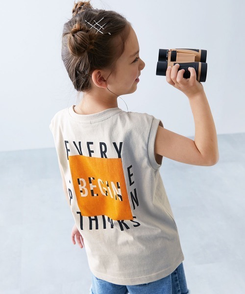 devirock（デビロック）の「綿100％ デビラボ BIGシルエット プリントタンクトップ（タンクトップ・キッズ・グリーン系1/ブラック系2/ブラック系4/ブラック系5/グレー系2/イエロー系1/ブルー系1/ブラック系1/グレー系1/ブラック系3・100cm/110cm/120cm/130cm/140cm/150cm/160cm）」の7枚目の写真