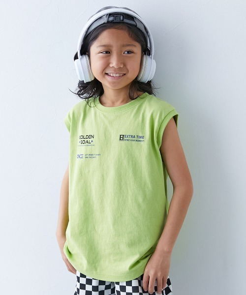 devirock（デビロック）の「綿100％ デビラボ BIGシルエット プリントタンクトップ（タンクトップ・キッズ・グリーン系1/ブラック系2/ブラック系4/ブラック系5/グレー系2/イエロー系1/ブルー系1/ブラック系1/グレー系1/ブラック系3・100cm/110cm/120cm/130cm/140cm/150cm/160cm）」の10枚目の写真