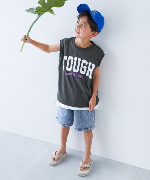 devirock（デビロック）の「綿100％ デビラボ BIGシルエット プリントタンクトップ（タンクトップ・キッズ・グリーン系1/ブラック系2/ブラック系4/ブラック系5/グレー系2/イエロー系1/ブルー系1/ブラック系1/グレー系1/ブラック系3・100cm/110cm/120cm/130cm/140cm/150cm/160cm）」の11枚目の写真