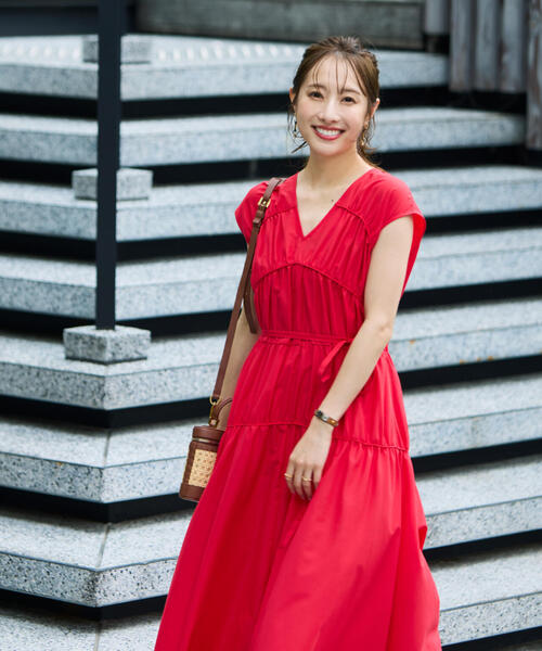 PINKY&DIANNE（ピンキーアンドダイアン）の「◆シャーリングフレアワンピース（ワンピース・レディース・レッド/ブラック・36/38）」の22枚目の写真