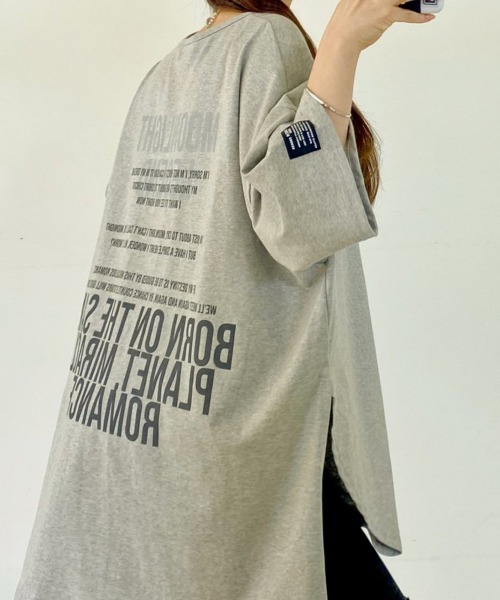 VIVID LADY(ビビッドレディー)の「ビックシルエット半袖Tシャツ 綿100%(Tシャツ/カットソー・レディース・ホワイト/グレー/ブラック・FREE)」の3枚目の写真