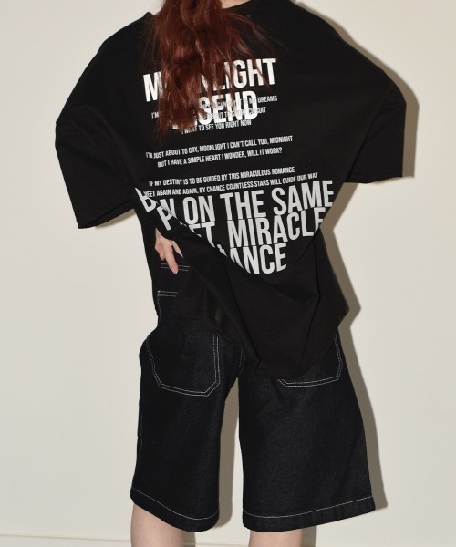 VIVID LADY(ビビッドレディー)の「ビックシルエット半袖Tシャツ 綿100%(Tシャツ/カットソー・レディース・ホワイト/グレー/ブラック・FREE)」の2枚目の写真