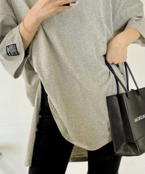 VIVID LADY(ビビッドレディー)の「ビックシルエット半袖Tシャツ 綿100%(Tシャツ/カットソー・レディース・ホワイト/グレー/ブラック・FREE)」の10枚目の写真