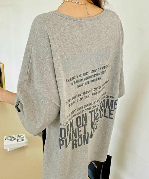 VIVID LADY(ビビッドレディー)の「ビックシルエット半袖Tシャツ 綿100%(Tシャツ/カットソー・レディース・ホワイト/グレー/ブラック・FREE)」の12枚目の写真