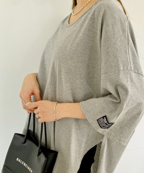 VIVID LADY(ビビッドレディー)の「ビックシルエット半袖Tシャツ 綿100%(Tシャツ/カットソー・レディース・ホワイト/グレー/ブラック・FREE)」の13枚目の写真