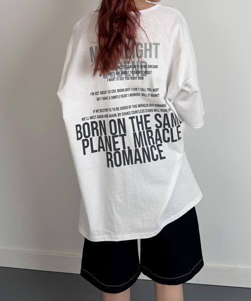 VIVID LADY(ビビッドレディー)の「ビックシルエット半袖Tシャツ 綿100%(Tシャツ/カットソー・レディース・ホワイト/グレー/ブラック・FREE)」の4枚目の写真