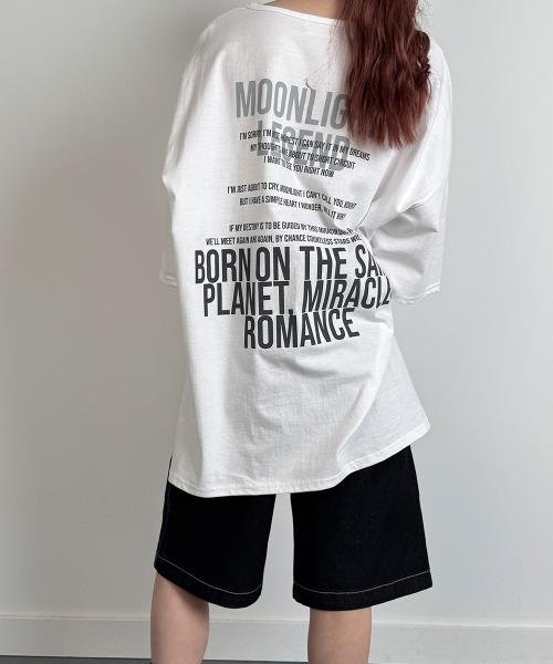 VIVID LADY(ビビッドレディー)の「ビックシルエット半袖Tシャツ 綿100%(Tシャツ/カットソー・レディース・ホワイト/グレー/ブラック・FREE)」の5枚目の写真