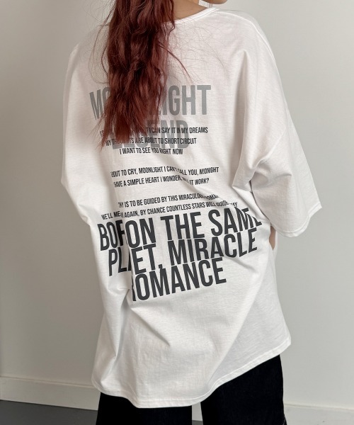 VIVID LADY(ビビッドレディー)の「ビックシルエット半袖Tシャツ 綿100%(Tシャツ/カットソー・レディース・ホワイト/グレー/ブラック・FREE)」の6枚目の写真