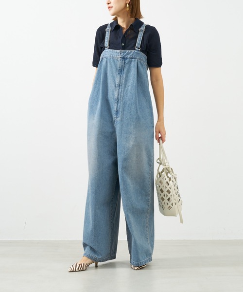 Johnbull(ジョンブル)の「【Johnbull】デニムタックベアサロペット(サロペット/オーバーオール・レディース・サックスブルー・S)」の2枚目の写真