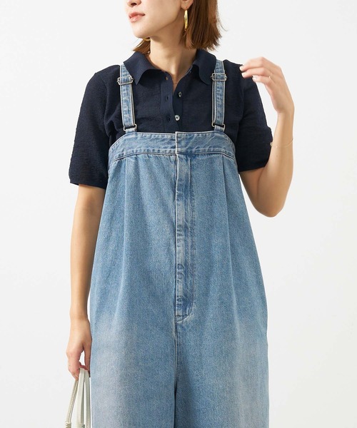 Johnbull(ジョンブル)の「【Johnbull】デニムタックベアサロペット(サロペット/オーバーオール・レディース・サックスブルー・S)」の3枚目の写真