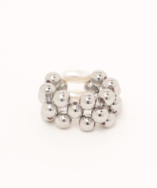 antiqua（アンティカ）の「メタル×パールビーズリング（リング・レディース・シルバー・FREE）」の4枚目の写真