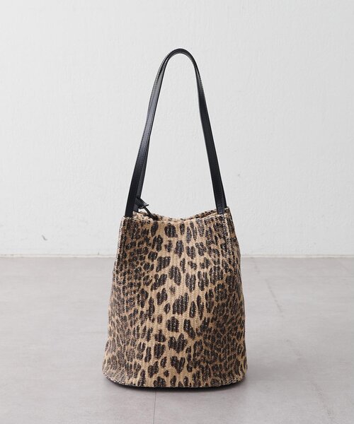 完売！　ウィムガゼット　ヒョウ柄　NOVIA 別注Straw LEO TOTE 完売！ ウィムガゼット ヒョウ柄 NOVIA 別注Straw LEO TOTE