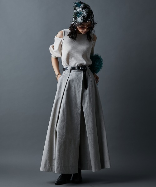 GEVS.（ジェイヴィス）の「タックマキシスカート＜大きいサイズ有＞GEVS.（スカート・レディース・グレイッシュベージュ/グレー・M/L/LL/3L/4L/5L）」の7枚目の写真