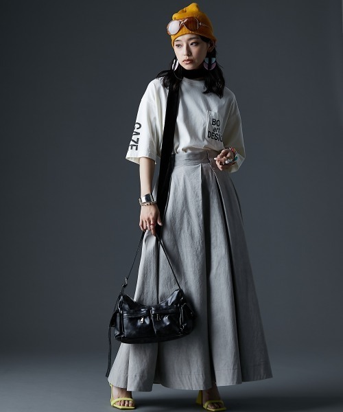 GEVS.（ジェイヴィス）の「タックマキシスカート＜大きいサイズ有＞GEVS.（スカート・レディース・グレイッシュベージュ/グレー・M/L/LL/3L/4L/5L）」の8枚目の写真