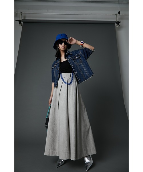 GEVS.（ジェイヴィス）の「タックマキシスカート＜大きいサイズ有＞GEVS.（スカート・レディース・グレイッシュベージュ/グレー・M/L/LL/3L/4L/5L）」の11枚目の写真