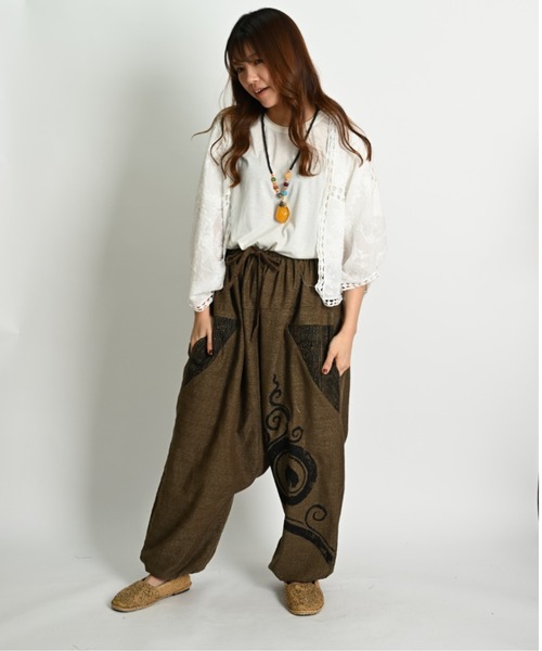 MARAI(マーライ)の「切り替えワンポイントサルエルパンツ(その他パンツ・メンズ・レンガ/ブラウン/パープル/ブルー/カーキ/ベージュ/ブラック・FREE)」の21枚目の写真