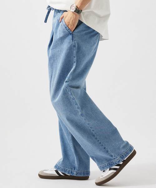 JOURNAL STANDARD relume（ジャーナルスタンダード　レリューム）の「12オンス ベルテッド デニムスラックス（デニムパンツ・メンズ・ブルー系その他/ブラックミックス/アイボリー・MEDIUM/LARGE/SMALL）」の3枚目の写真