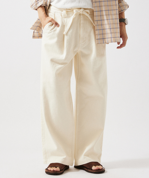 JOURNAL STANDARD relume（ジャーナルスタンダード　レリューム）の「12オンス ベルテッド デニムスラックス（デニムパンツ・メンズ・ブルー系その他/ブラックミックス/アイボリー・MEDIUM/LARGE/SMALL）」の16枚目の写真