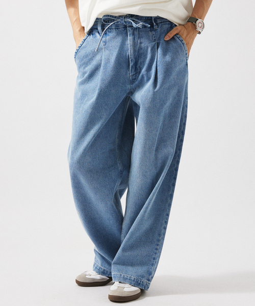 JOURNAL STANDARD relume（ジャーナルスタンダード　レリューム）の「12オンス ベルテッド デニムスラックス（デニムパンツ・メンズ・ブルー系その他/ブラックミックス/アイボリー・MEDIUM/LARGE/SMALL）」の7枚目の写真