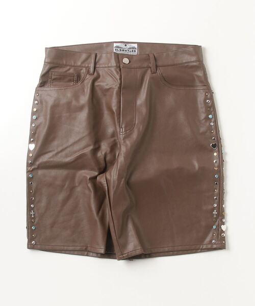 Bloomyard/ブルームヤード/Fake Leather Side Studs Short Pants