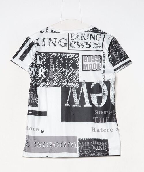 LETee(レティー)の「存在感抜群の総柄ボックスプリント♪1枚で映えるオーバーサイズロゴTシャツ(Tシャツ/カットソー・レディース・グレー/ピンク・FREE)」の9枚目の写真