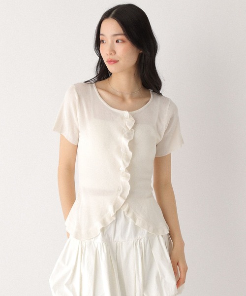 Heather(ヘザー)の「フリルデザインニット(半袖) 452799(ニット/セーター・レディース・ブルーグレー/ブラック/オフホワイト/レッド・FREE)」の2枚目の写真